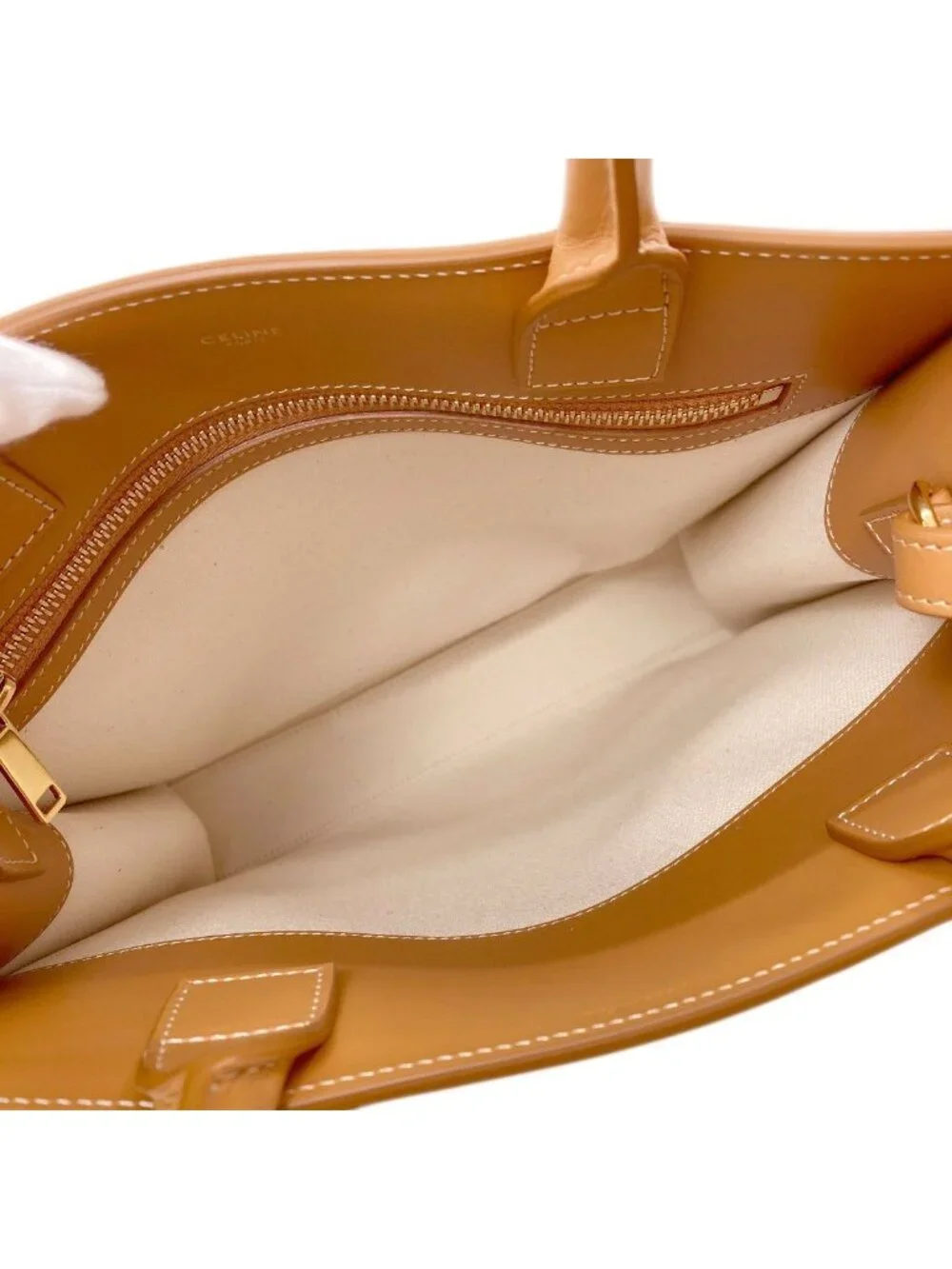 Celine Vertical Cover 2-Way Handbag Canvas Calf